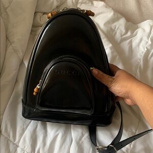GUCCI  Bamboo line Vintage Slingback  Patent Backpack